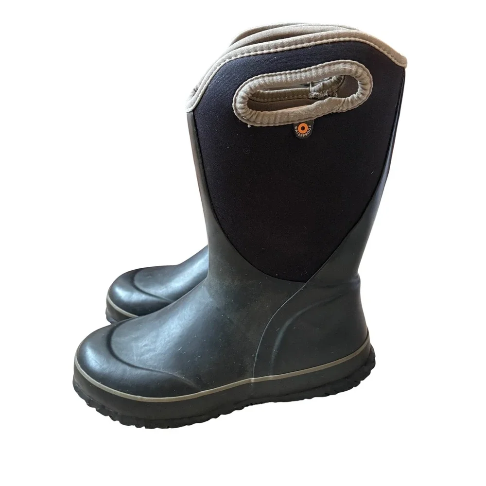 Bogs Kids Slushie Waterproof Winter Snow‎ Boots Black Gray 72292-009 Size 3